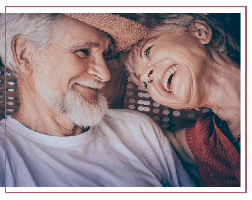 Senior couple happy and smiling at each other